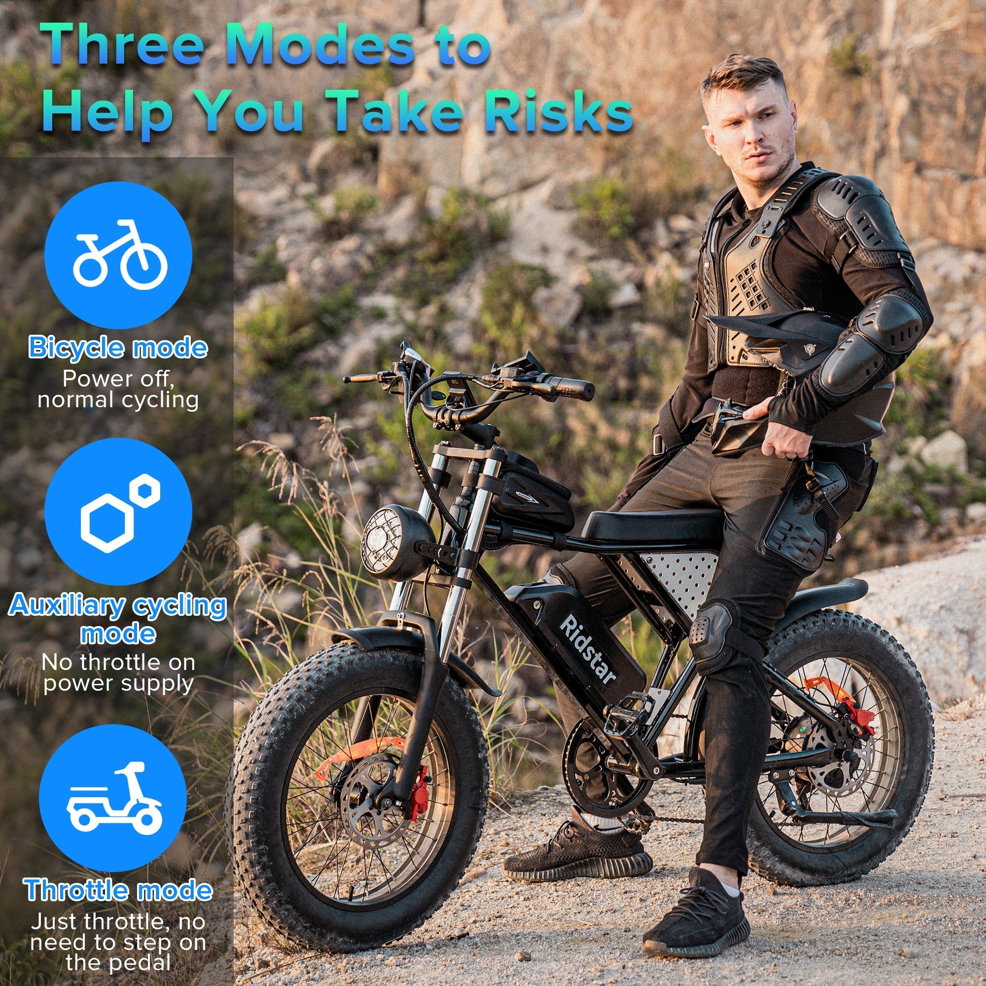 Ridstar Electric Bike for Adults, 1000W Motor, Up to 30MPH / 50 Miles,48V/20Ah Removable Battery