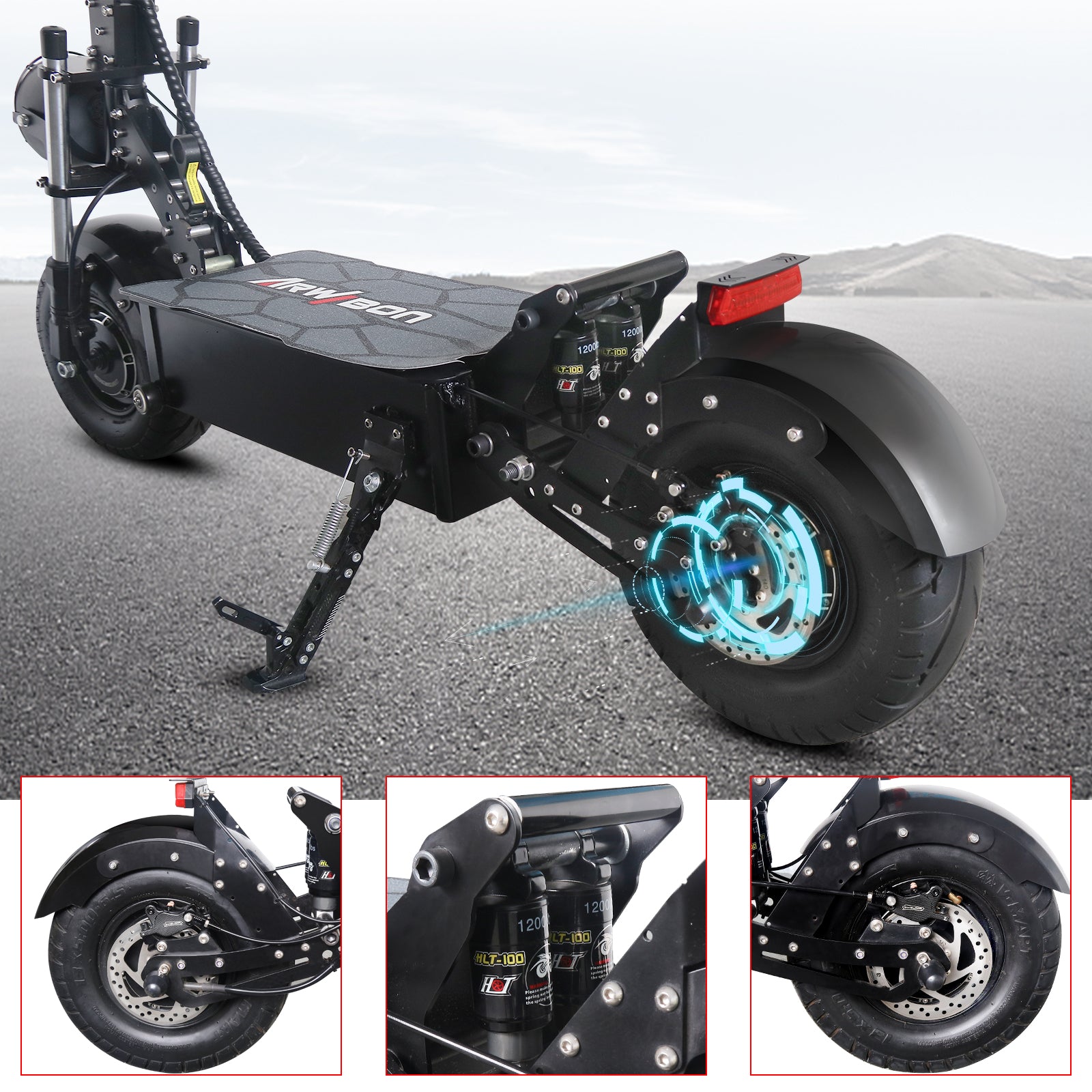 Arwibon Q13Pro Electric Scooter Adults--7000W 50 MPH 60V50AH Dual Drive 30-40 Miles Range 13" Large Tires with Dual 2 Chargers Foldable Commuter Scooter Double Brake